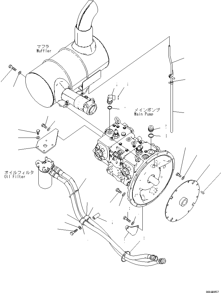 Excavators Komatsu / PC240LC-8K S/N K50001-UP(pc240l3u) / DAMPER AND TUBE(001008 : B0600-01A0)