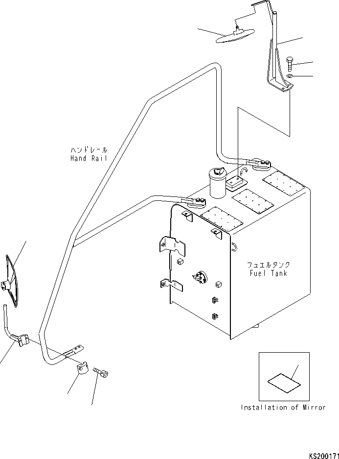 Excavators Komatsu / PC240LC-8K S/N K50001-UP(pc240l3u) / REAR VIEW MIRROR, R.H.(009016 : M1420-01A0)