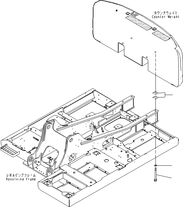 Excavators Komatsu / PC240LC-8K S/N K50001-UP(pc240l3u) / COUNTER WEIGHT MOUNTING(009022 : M1520-01A0)