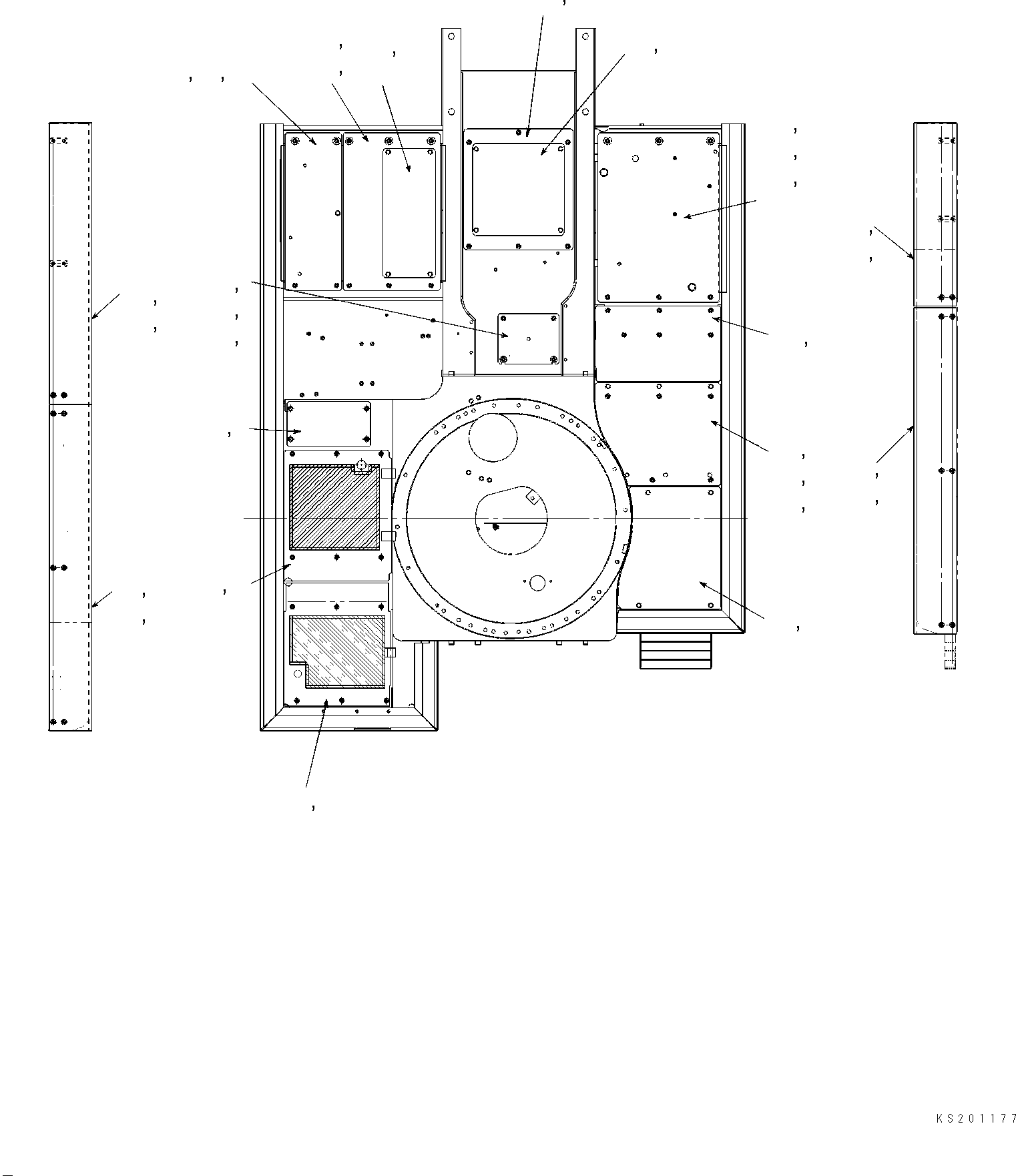 Excavators Komatsu / PC240LC-8K S/N K50001-UP(pc240l3u) / UNDER COVER (HEAVY DUTY) AND SIDE GUARDS (DEMOLITION BASE)(009024 : M1810-01A1)