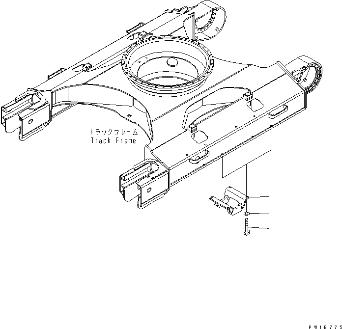 Excavators Komatsu / PC240LC-8K S/N K50001-UP(pc240l3u) / CENTER TRACK ROLLER GUARD (LC) (NLC)(012017 : R1200-01A1)