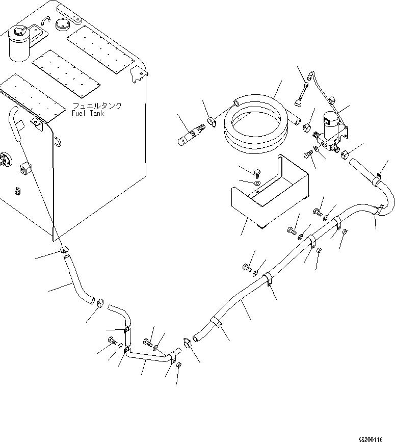 Excavators Komatsu / PC240LC-8K S/N K50001-UP(pc240l3u) / REFUELLING LINE (# K50001-K50629)(016002 : W1113-02A0)