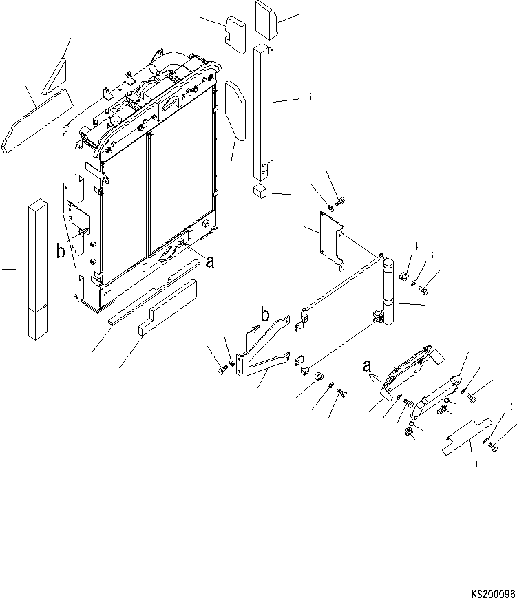 Komatsu parts book diagram for PC240NLC-8K S/N K50001-UP: COOLING SYSTEM (FUEL COOLER AND CONDENSER) (# K50584-)