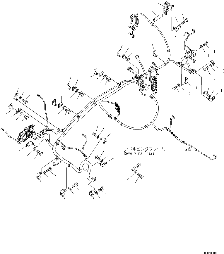 Komatsu parts book diagram for PC240NLC-8K S/N K50001-UP: WIRING (MAIN HARNESS) (HARNESS AND CLIP)