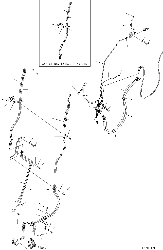 Komatsu parts book diagram for PC240NLC-8K S/N K50001-UP: ARM (2.5M) (WITH AUTO GREASE)(#K50630-)