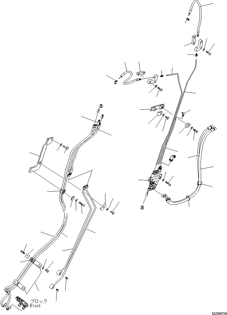Komatsu parts book diagram for PC240NLC-8K S/N K50001-UP: ARM AUTO GREASE PARTS (2.0M ARM)(#K50630-)