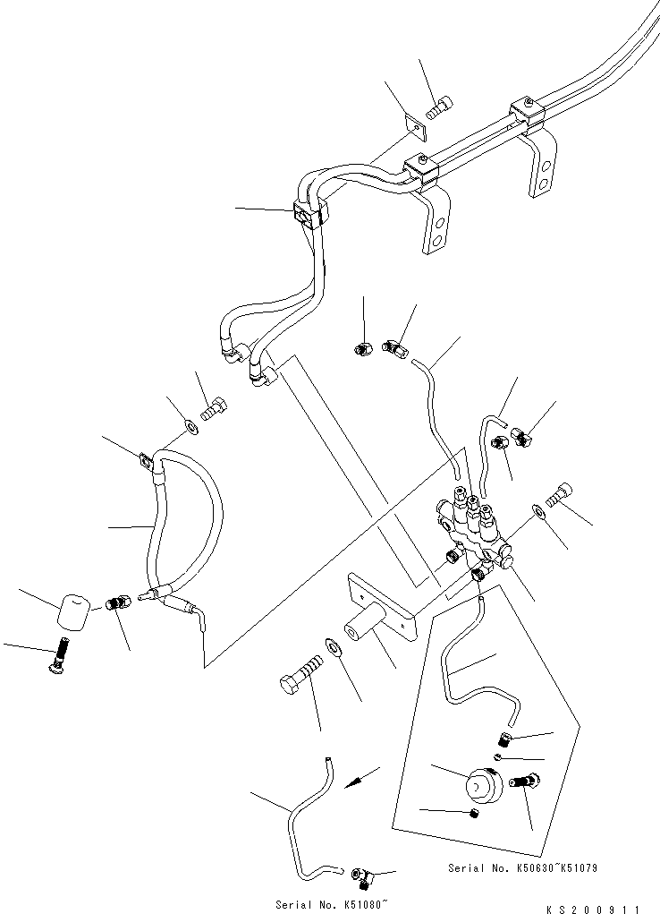 Komatsu parts book diagram for PC240NLC-8K S/N K50001-UP: AUTO GREASE (BUCKET LINK)(#K50630-)