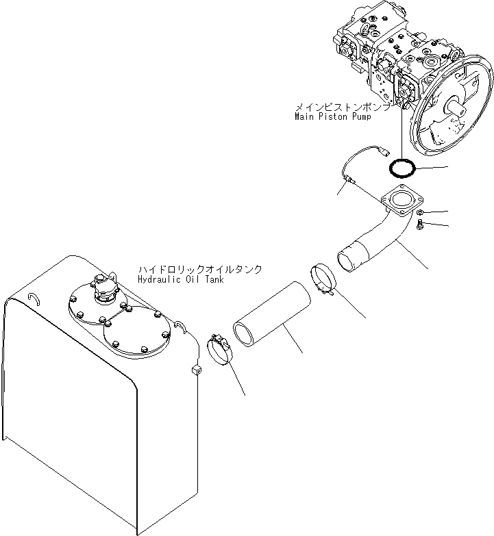Komatsu parts book diagram for PC240NLC-8K S/N K50001-UP: SUCTION LINE