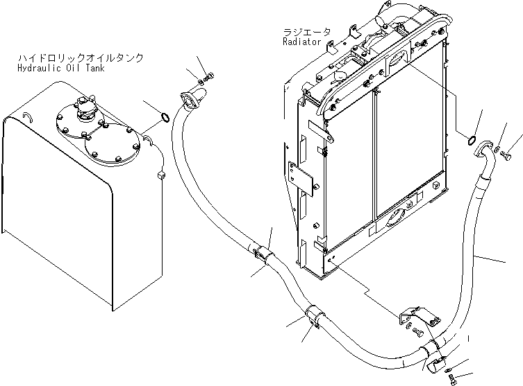 Komatsu parts book diagram for PC240NLC-8K S/N K50001-UP: OIL COOLER LINES