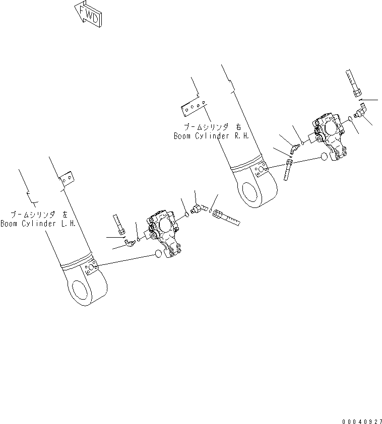 Komatsu parts book diagram for PC240NLC-8K S/N K50001-UP: BURST VALVE LINE (BOOM CYLINDER SIDE)