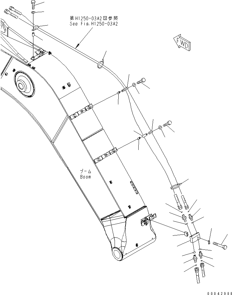 Komatsu parts book diagram for PC240NLC-8K S/N K50001-UP: BURST VALVE LINE (BOOM AND ARM) (ARM CYLINDER SIDE) (2/2)