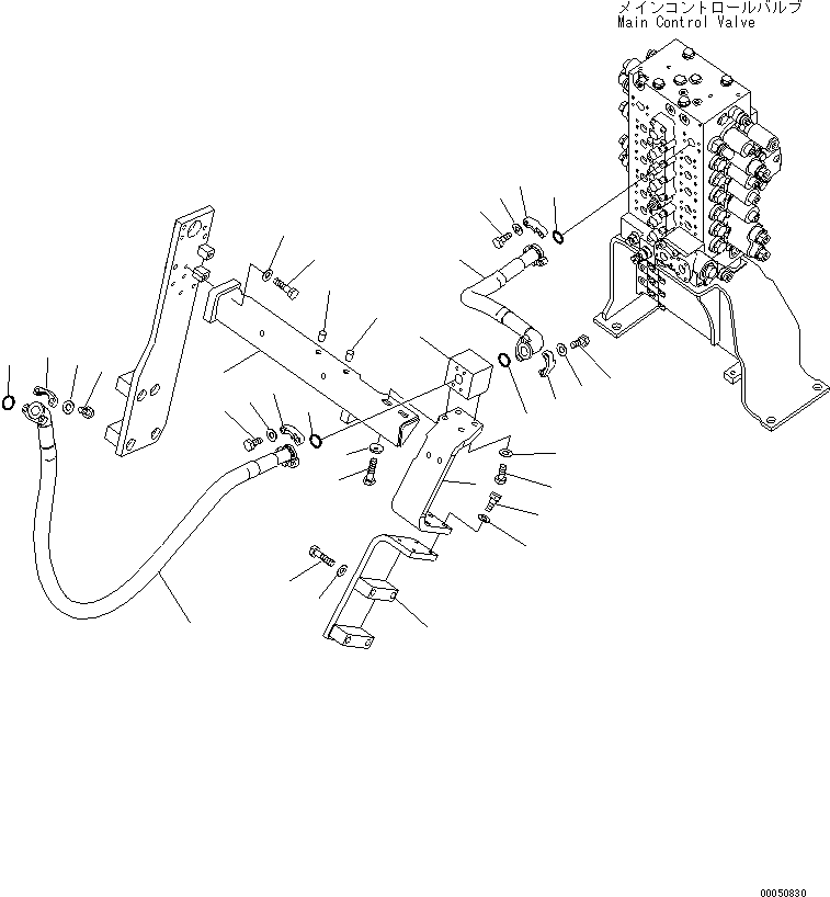 Komatsu parts book diagram for PC240NLC-8K S/N K50001-UP: ATTACHMENT LINE (MAIN LINE L.H.) (FOR 1 ACTUATOR)