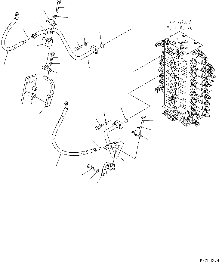 Komatsu parts book diagram for PC240NLC-8K S/N K50001-UP: ATTACHMENT ADDITIONAL LINES (FOR 2-PIECE BOOM, 2-ATTACHMENT)