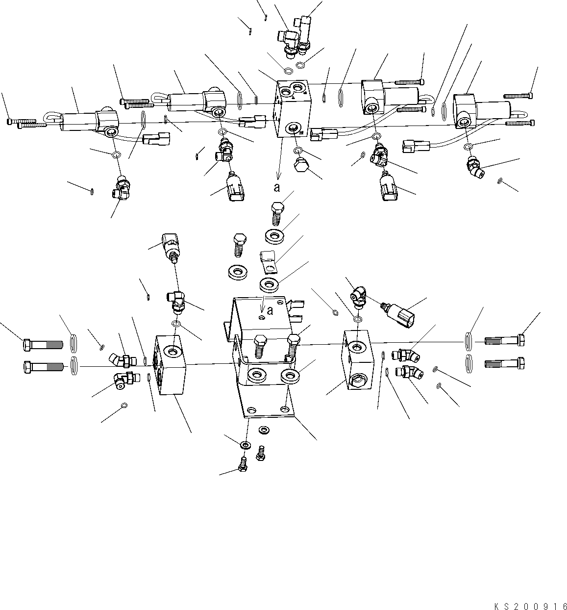 Komatsu parts book diagram for PC240NLC-8K S/N K50001-UP: ATTACHMENT LINE EPC VALVE FOR 1-PIECE BOOM , 2-ATT & 2-PIECE BOOM , 2ATT