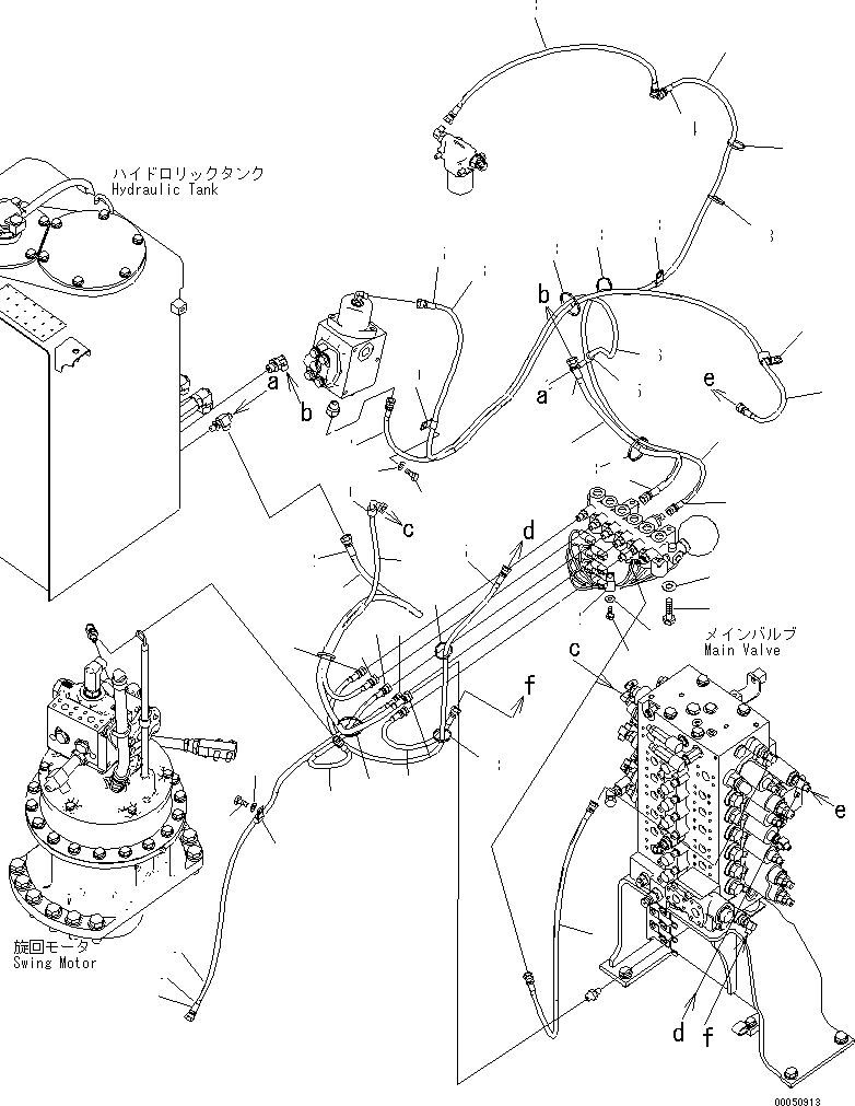 Komatsu parts book diagram for PC240NLC-8K S/N K50001-UP: SOLENOID VALVE (HOSE AND BRACKET) (1 ATTACHMENT)