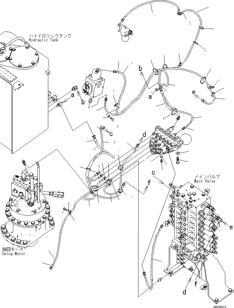 Komatsu parts book diagram for PC240NLC-8K S/N K50001-UP: SOLENOID VALVE (HOSE AND BRACKET) (2 ATTACHMENT)