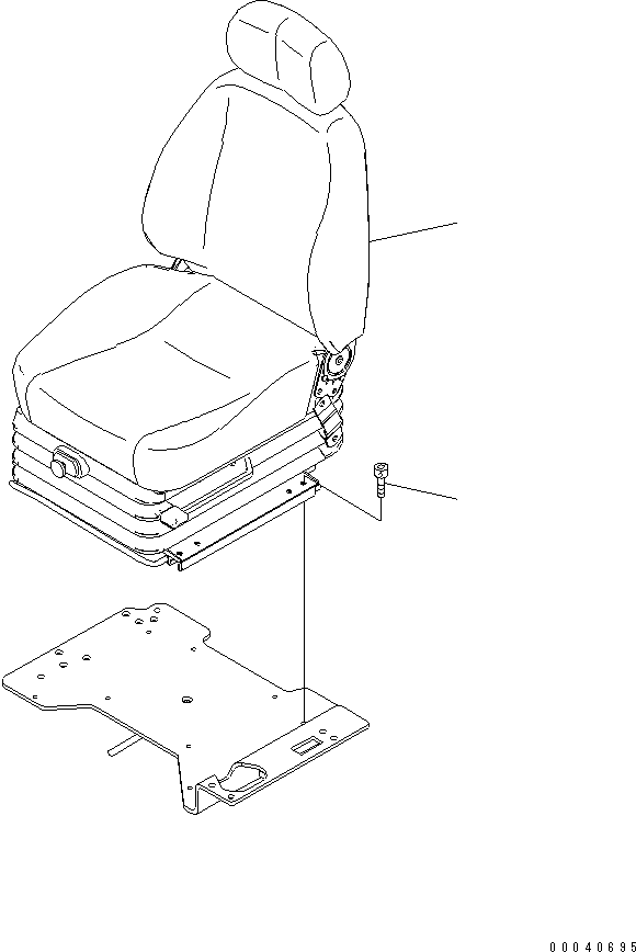 Komatsu parts book diagram for PC240NLC-8K S/N K50001-UP: OPERATORґS SEAT (SUSPENSION) (#K50001-K51068)