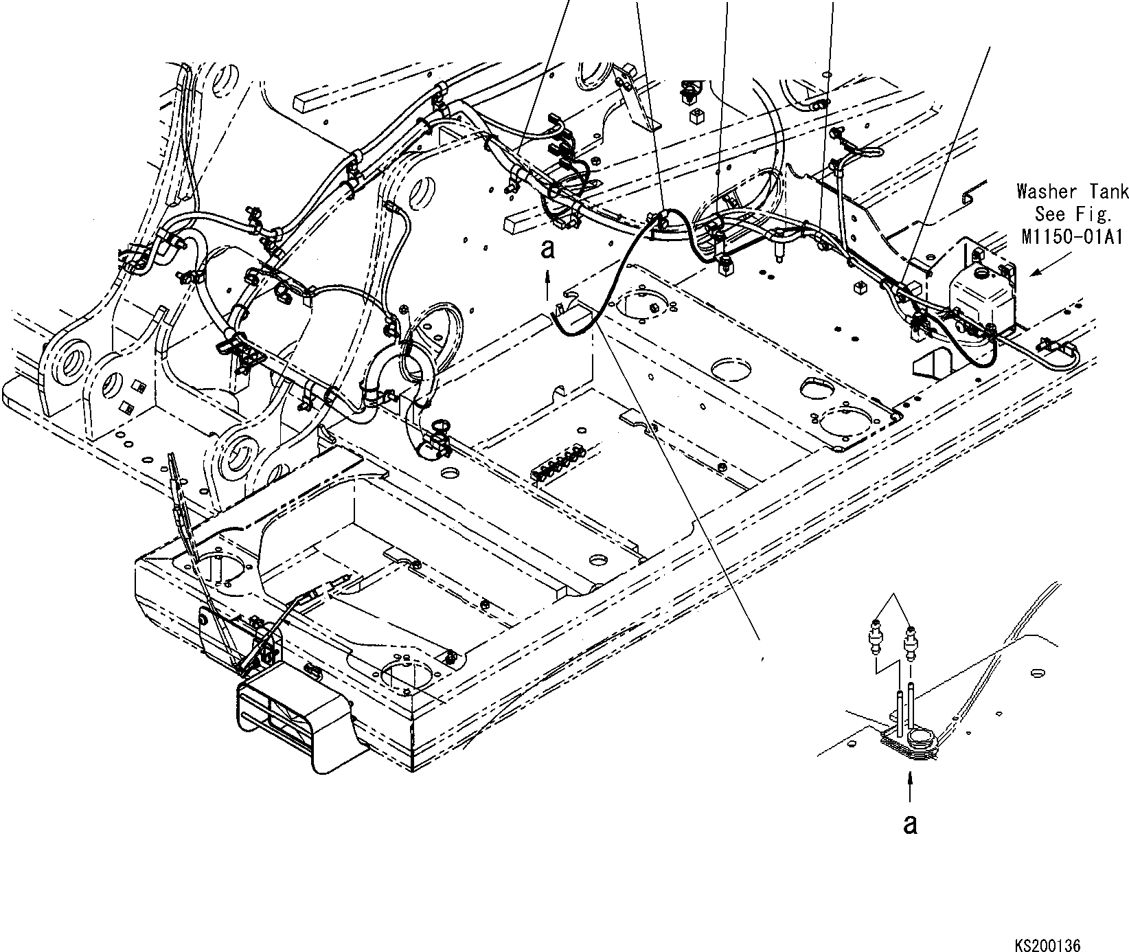 Komatsu parts book diagram for PC240NLC-8K S/N K50001-UP: ROOF WINDOW WASHER/WIPER (DEMOLITION BASE) (1/2)