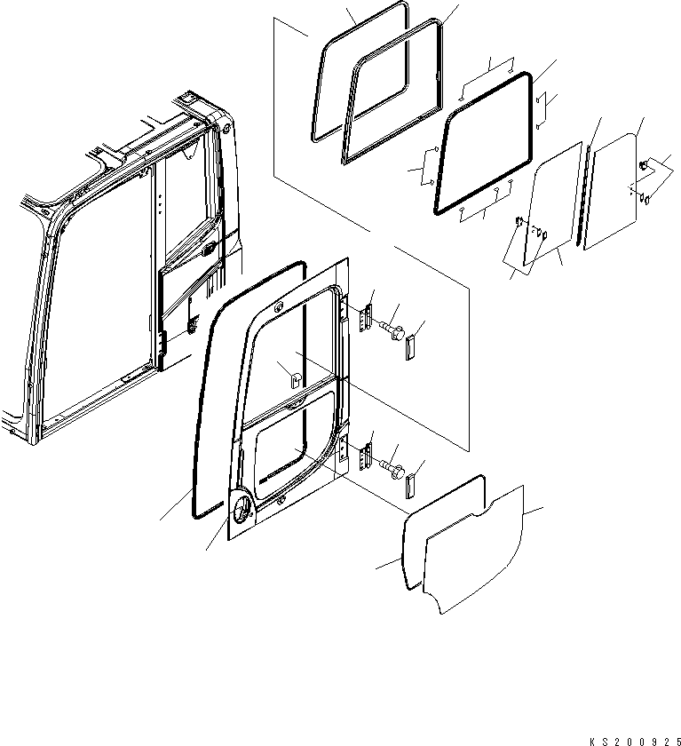 Komatsu parts book diagram for PC240NLC-8K S/N K50001-UP: FLOOR FRAME (OPERATORґS CAB) (DOOR)