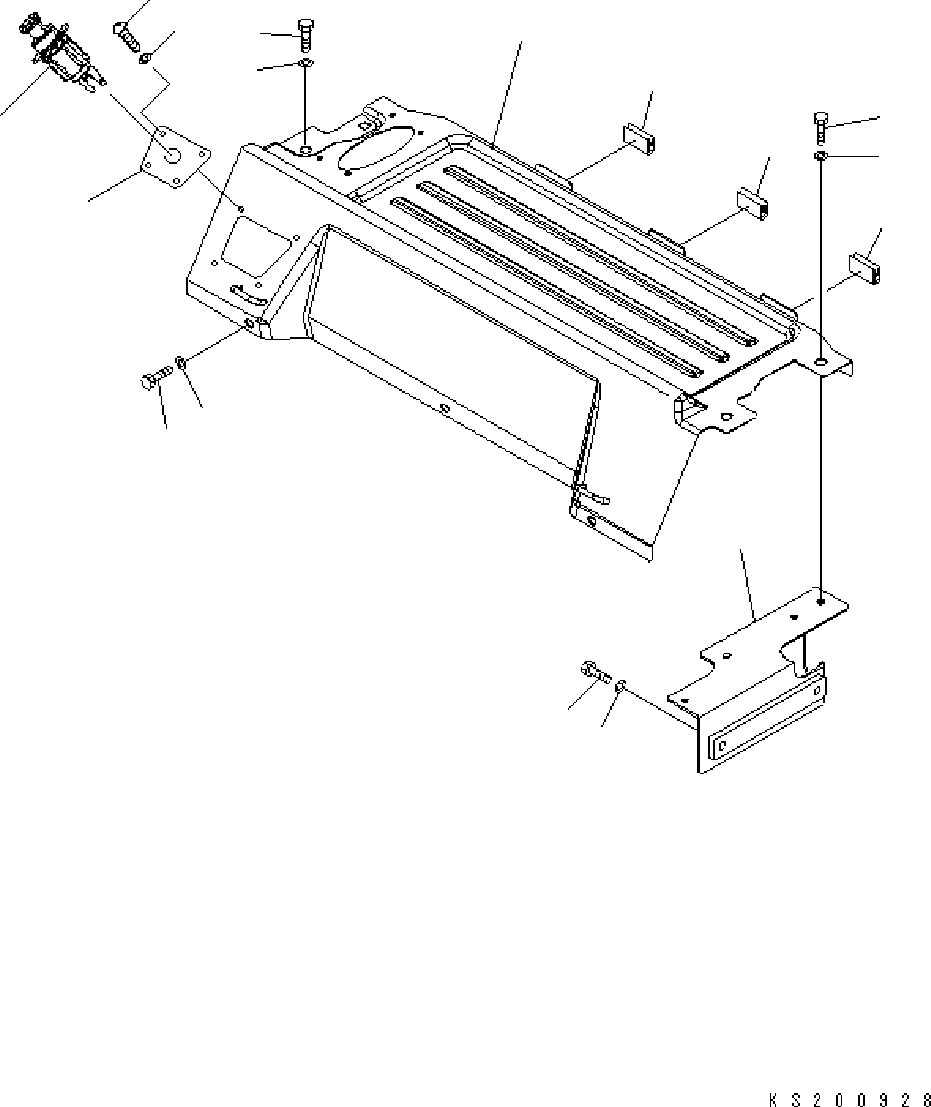 Komatsu parts book diagram for PC240NLC-8K S/N K50001-UP: FLOOR FRAME (OPERATORґS CAB) (LUGGAGE COVER)