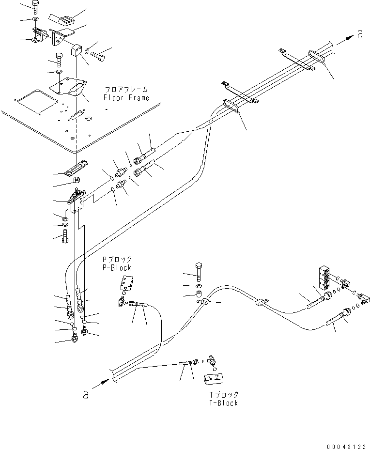 Komatsu parts book diagram for PC240NLC-8K S/N K50001-UP: FLOOR FRAME (OPERATORґS CAB) (FOOT REST) (L.H.) (2-ATTACHMENT)