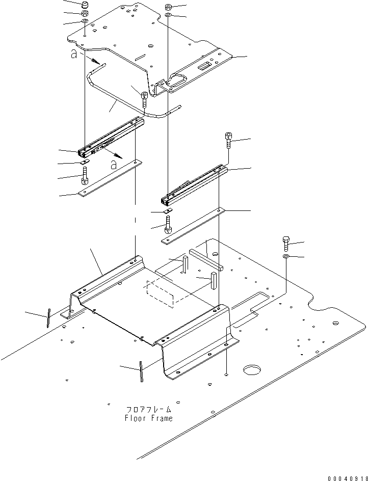 Komatsu parts book diagram for PC240NLC-8K S/N K50001-UP: FLOOR FRAME (OPERATORґS CAB) (BASE)