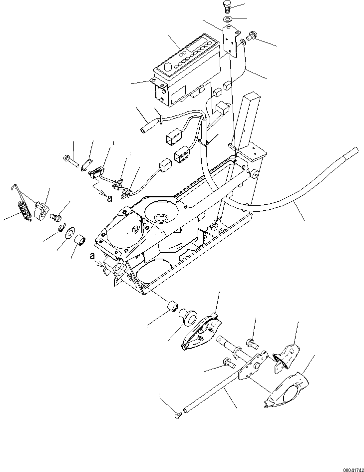 Komatsu parts book diagram for PC240NLC-8K S/N K50001-UP: FLOOR FRAME (P.P.C. LOCK LEVER AND RADIO) (L.H.)