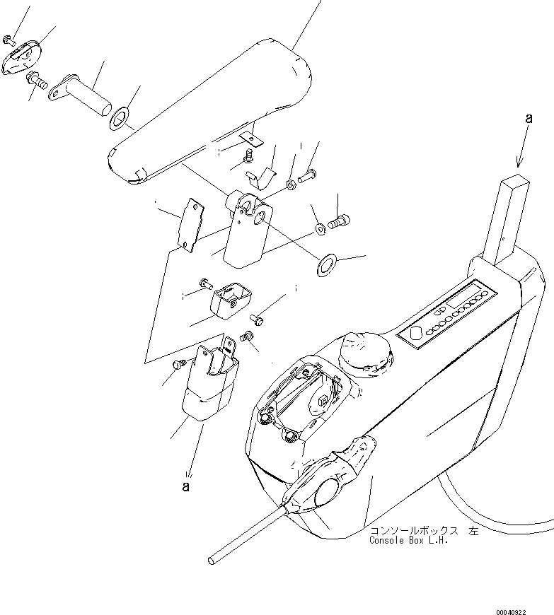 Komatsu parts book diagram for PC240NLC-8K S/N K50001-UP: FLOOR FRAME (ARM REST, L.H.)