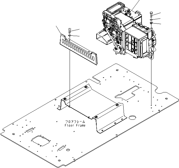Komatsu parts book diagram for PC240NLC-8K S/N K50001-UP: FLOOR FRAME (AIR CONDITIONER UNIT)