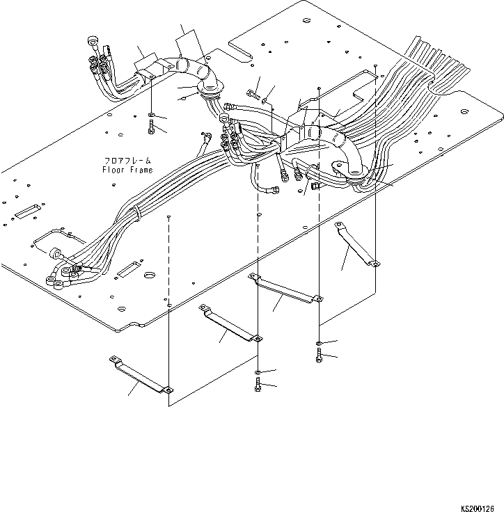 Komatsu parts book diagram for PC240NLC-8K S/N K50001-UP: FLOOR FRAME (P.P.C. CLAMP)