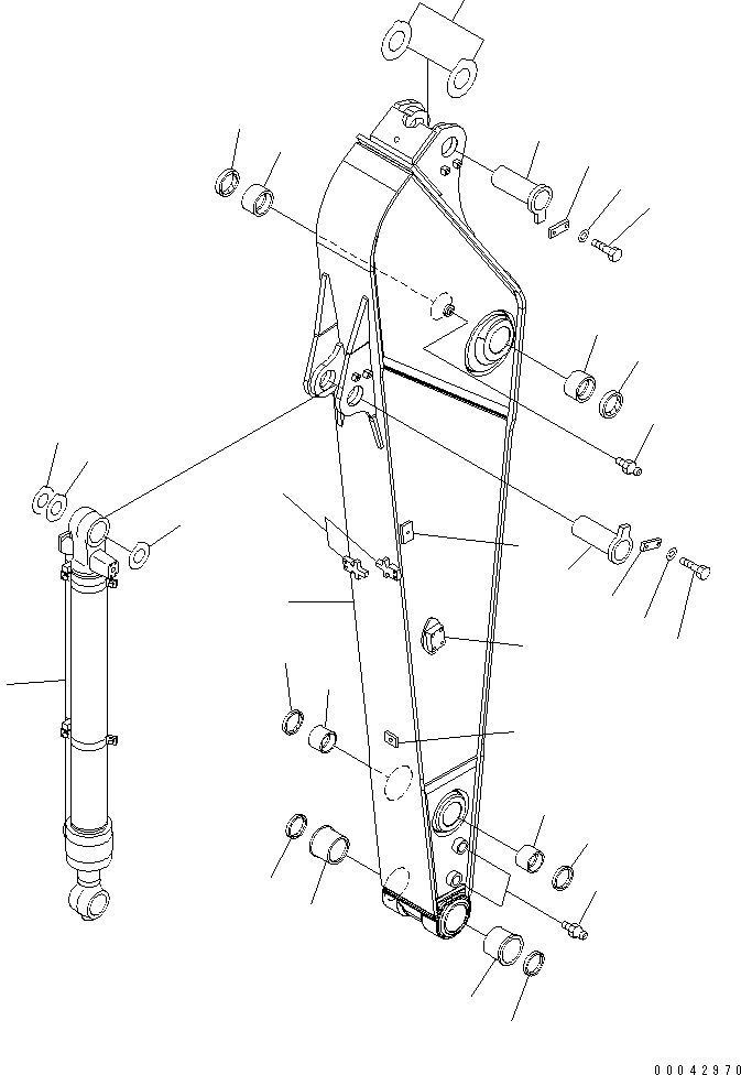 Komatsu parts book diagram for PC240NLC-8K S/N K50001-UP: ARM (2.5M) (FOR ATTACHMENT) (#K50001-K50629)