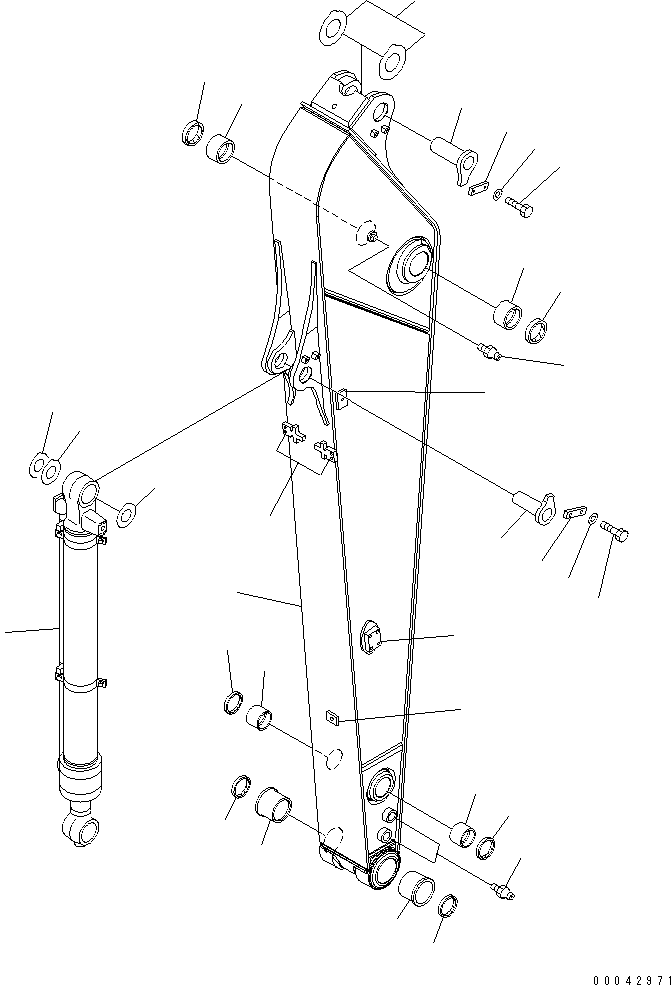 Komatsu parts book diagram for PC240NLC-8K S/N K50001-UP: ARM (3.05M) (FOR ATTACHMENT) (#K50001-K50629)
