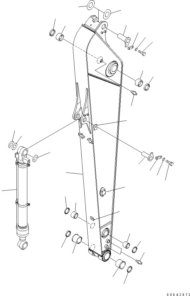Komatsu parts book diagram for PC240NLC-8K S/N K50001-UP: ARM (3.5M) (#K50001-K50629)