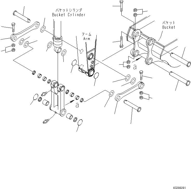 Komatsu parts book diagram for PC240NLC-8K S/N K50001-UP: ARM (BUCKET LINK) (#K50001-K50629)