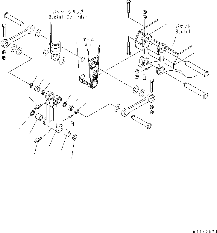 Komatsu parts book diagram for PC240NLC-8K S/N K50001-UP: ARM (BUCKET LINK) (#K50001-K50629)