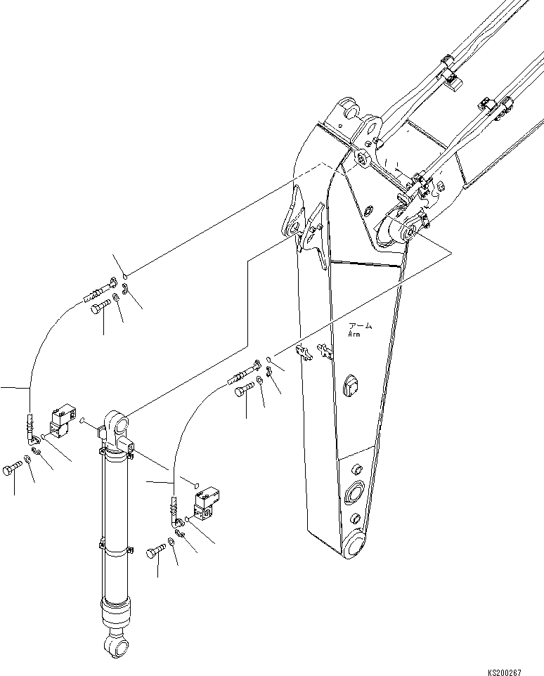 Komatsu parts book diagram for PC240NLC-8K S/N K50001-UP: CLAMSHELL PIPING (2.5M ARM) (1/3)