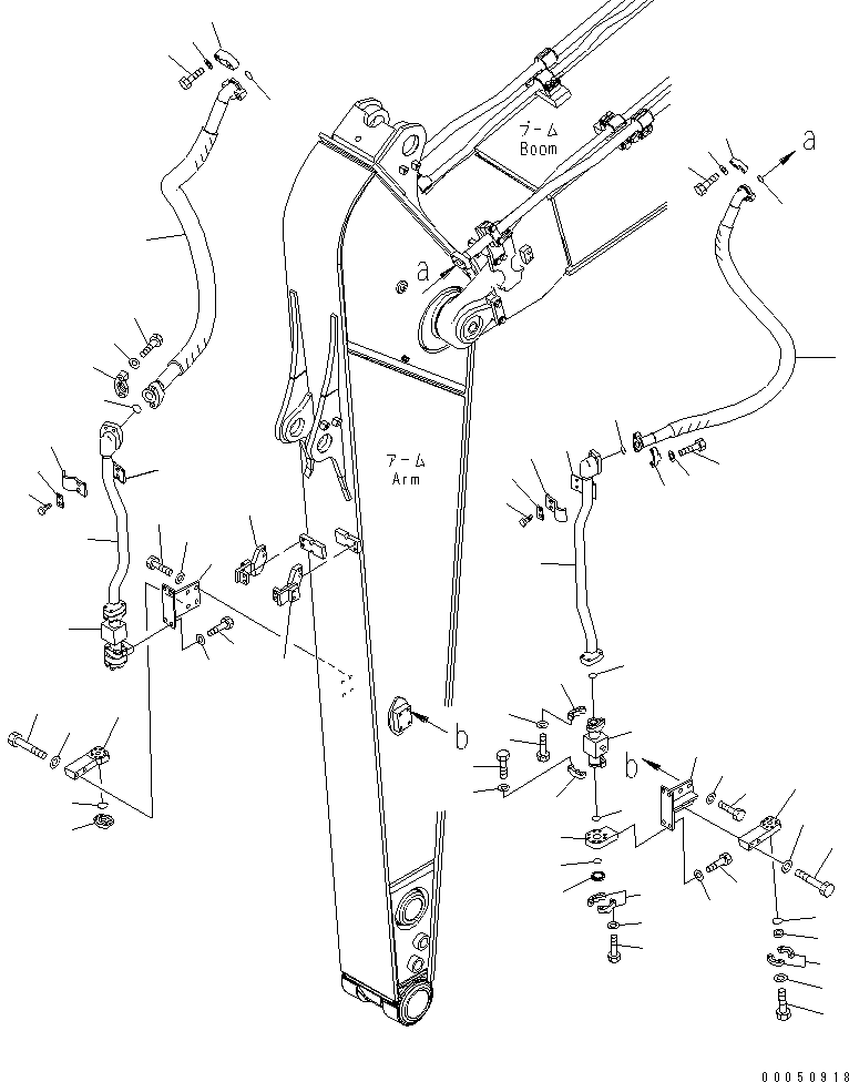 Komatsu parts book diagram for PC240NLC-8K S/N K50001-UP: CLAMSHELL PIPING (3.05M ARM) (2/3)