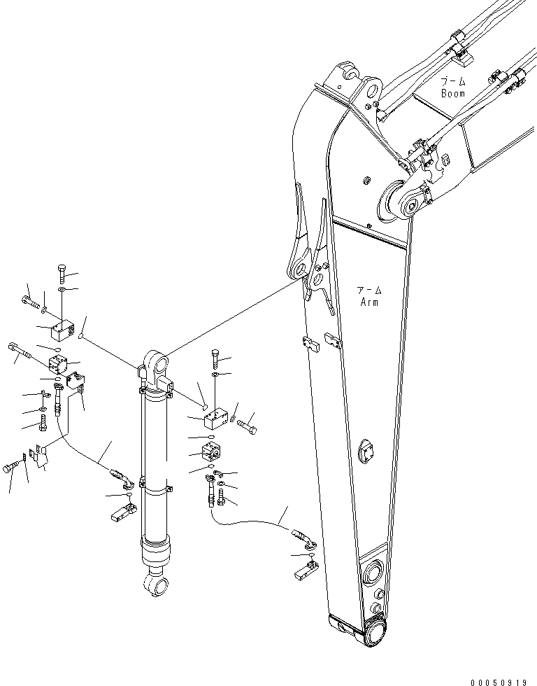 Komatsu parts book diagram for PC240NLC-8K S/N K50001-UP: CLAMSHELL PIPING (3.05M ARM) (3/3)