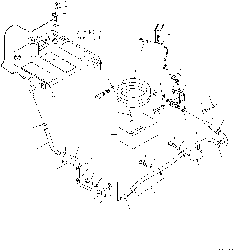 Komatsu parts book diagram for PC240NLC-8K S/N K50001-UP: REFUELLING LINE (#K50630-)