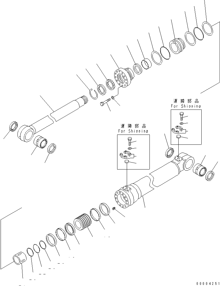 Komatsu parts book diagram for PC240NLC-8K S/N K50001-UP: BOOM LIFT CYLINDER (FOR 2-PIECE BOOM)