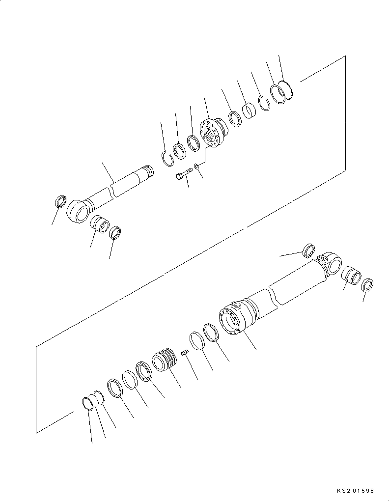Komatsu parts book diagram for PC240NLC-8K S/N K50001-UP: BOOM ADJUST CYLINDER (INNER PARTS) (FOR 2 PIECE BOOM)