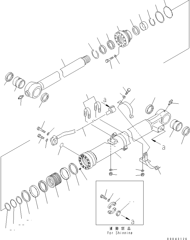 Komatsu parts book diagram for PC240NLC-8K S/N K50001-UP: BUCKET CYLINDER (FOR 2.0M OR 2.5M ARM)