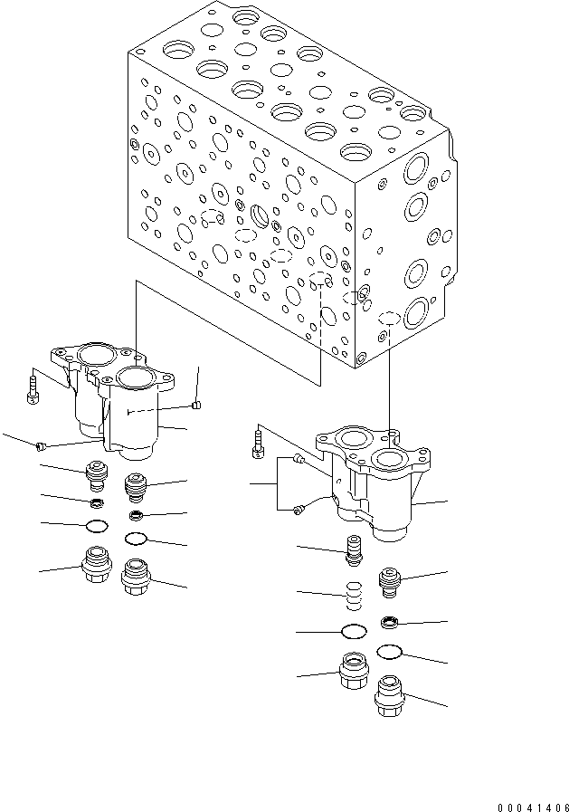 Komatsu parts book diagram for PC240NLC-8K S/N K50001-UP: MAIN VALVE (1-ACTUATOR) (2/19)