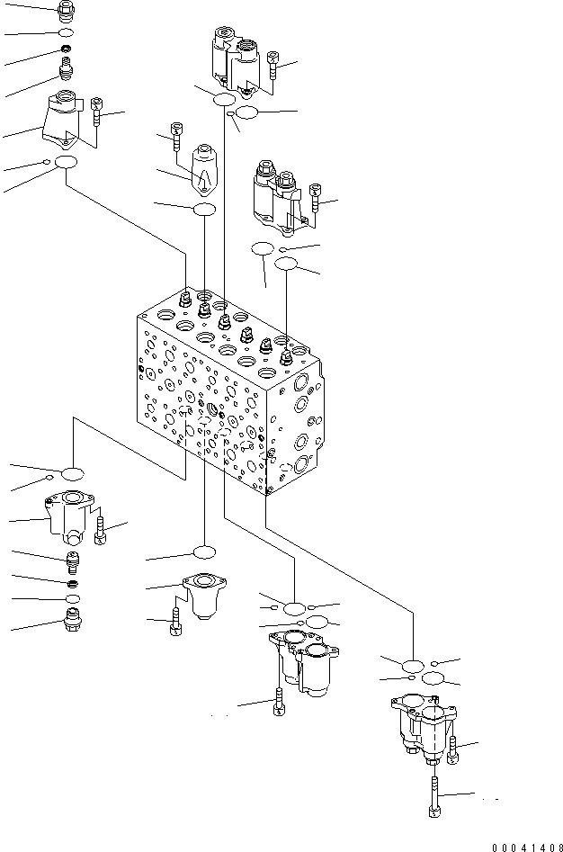 Komatsu parts book diagram for PC240NLC-8K S/N K50001-UP: MAIN VALVE (1-ACTUATOR) (4/19)