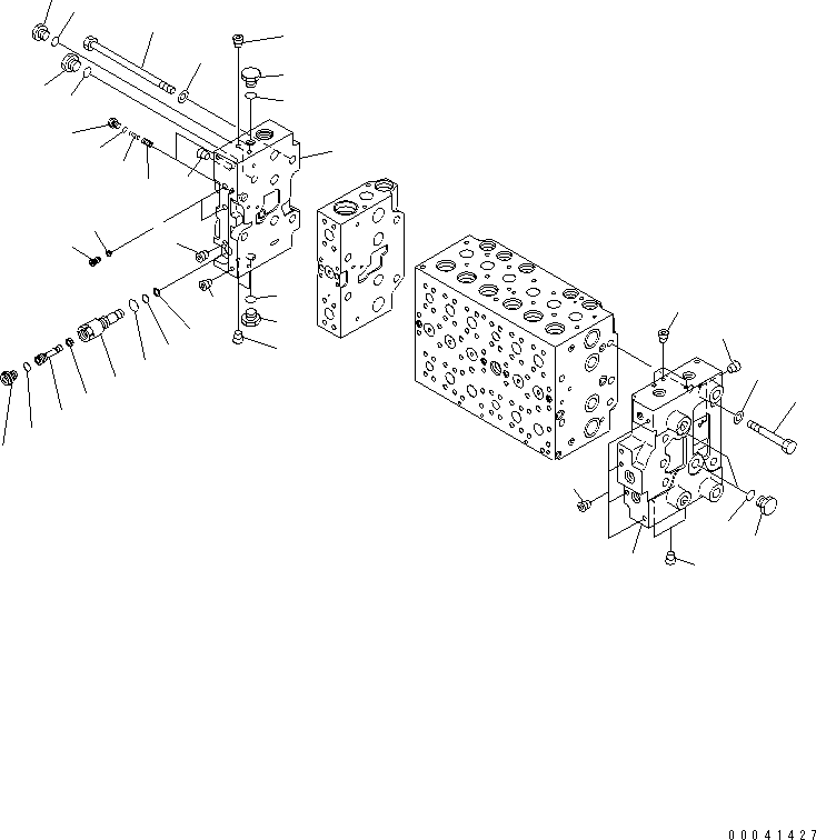 Komatsu parts book diagram for PC240NLC-8K S/N K50001-UP: MAIN VALVE (1-ACTUATOR) (7/19)
