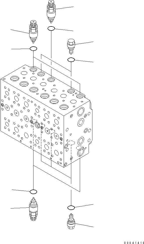 Komatsu parts book diagram for PC240NLC-8K S/N K50001-UP: MAIN VALVE (1-ACTUATOR) (12/19)