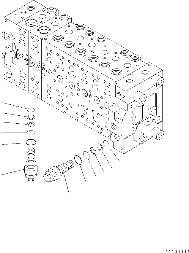 Excavators Komatsu / PC240NLC-8K S/N K50001-UP(pc240n2u) / MAIN VALVE (2-ACTUATOR) (8/21)(017061 : Y1664-08A0)