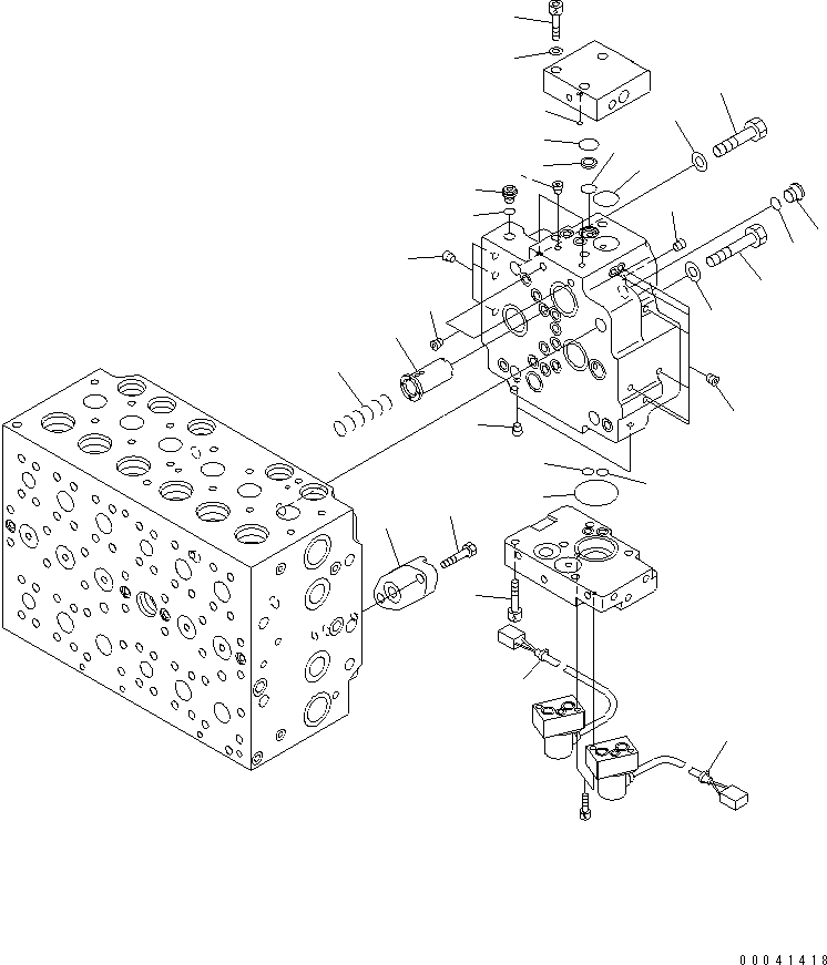 Komatsu parts book diagram for PC240NLC-8K S/N K50001-UP: MAIN VALVE (FOR 2-PIECE BOOM) (2 ACTUATOR) (14/23)