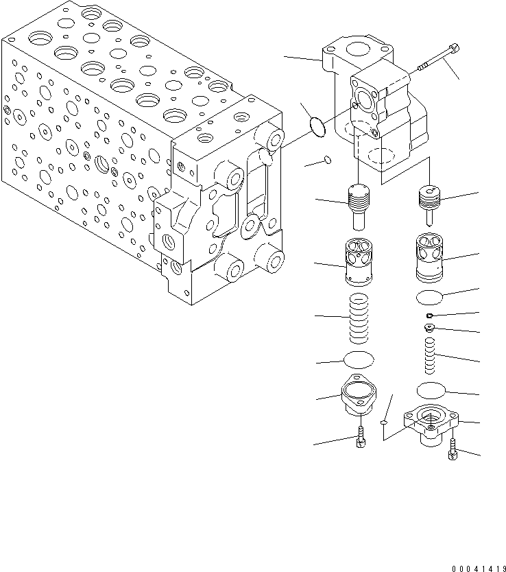 Excavators Komatsu / PC240NLC-8K S/N K50001-UP(pc240n2u) / MAIN VALVE (FOR 2-PIECE BOOM) (1 ACTUATOR) (15/21)(017089 : Y1664-45A0)