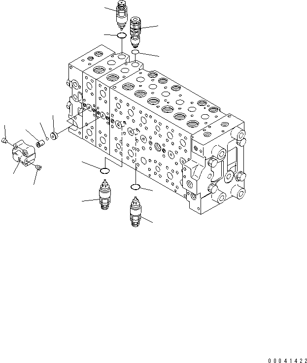 Komatsu parts book diagram for PC240NLC-8K S/N K50001-UP: MAIN VALVE (FOR 2-PIECE BOOM) (1 ACTUATOR) (18/21)